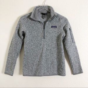 Patagonia womens better sweater 1/4 zip fleece grey sweater.
